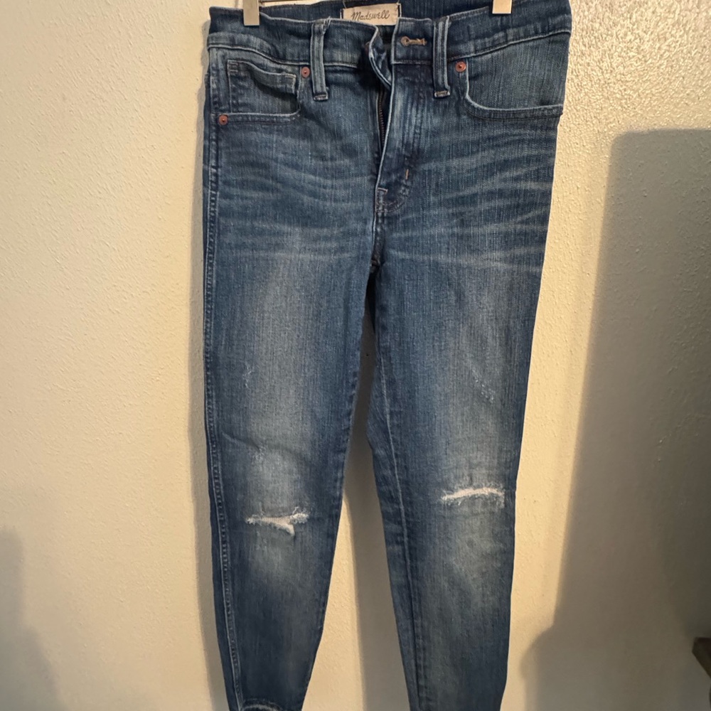 Madewell Distressed Blue Skinny Jeans